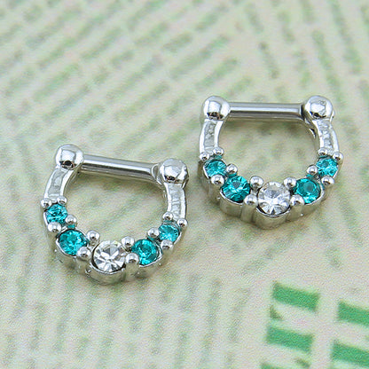 Blue-White-Zirconia-Septum-Clicker-16g-Helix-Tragus-Cartilage-Piercing-Jewelry