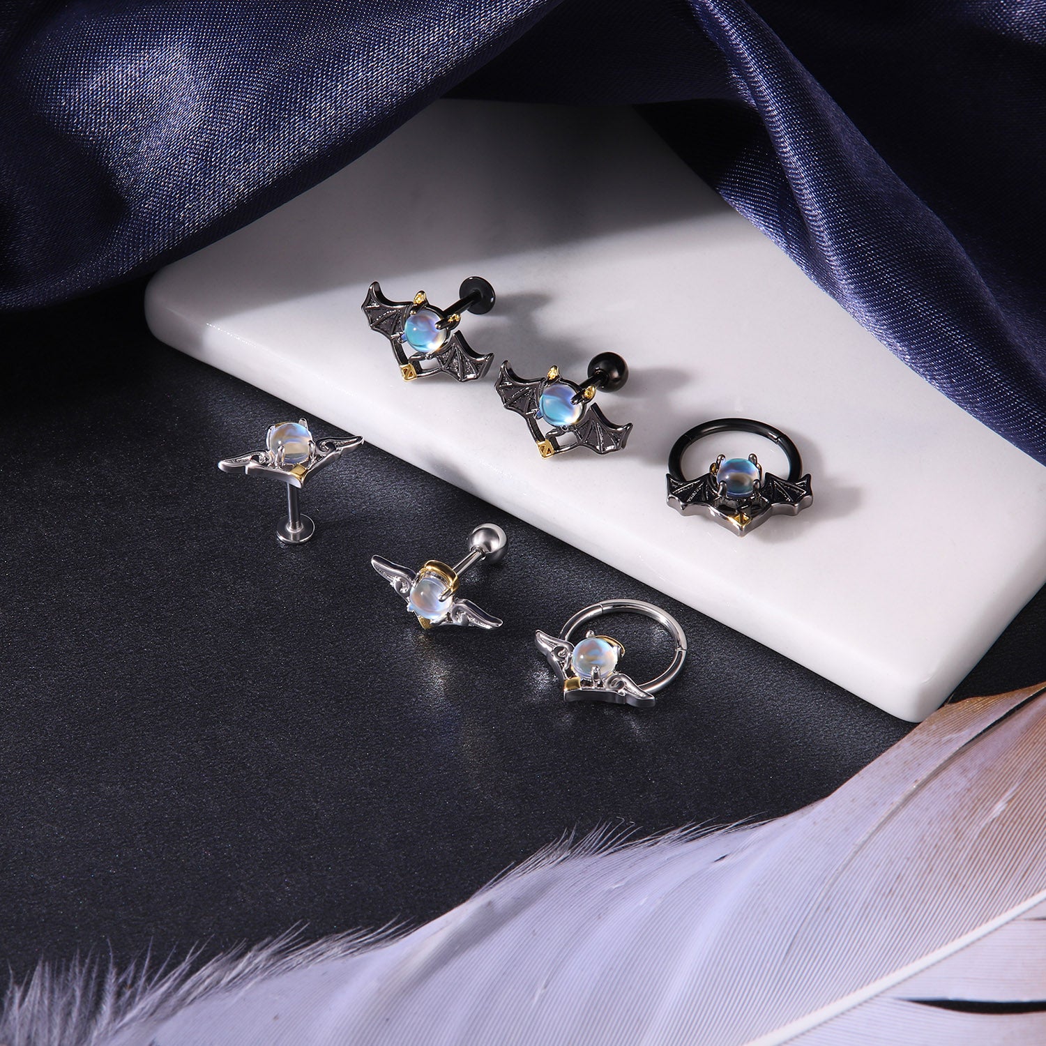 16g-demon-angel-insert-stone-stud-earring-silver-black-tragus-helix-conch-piercing