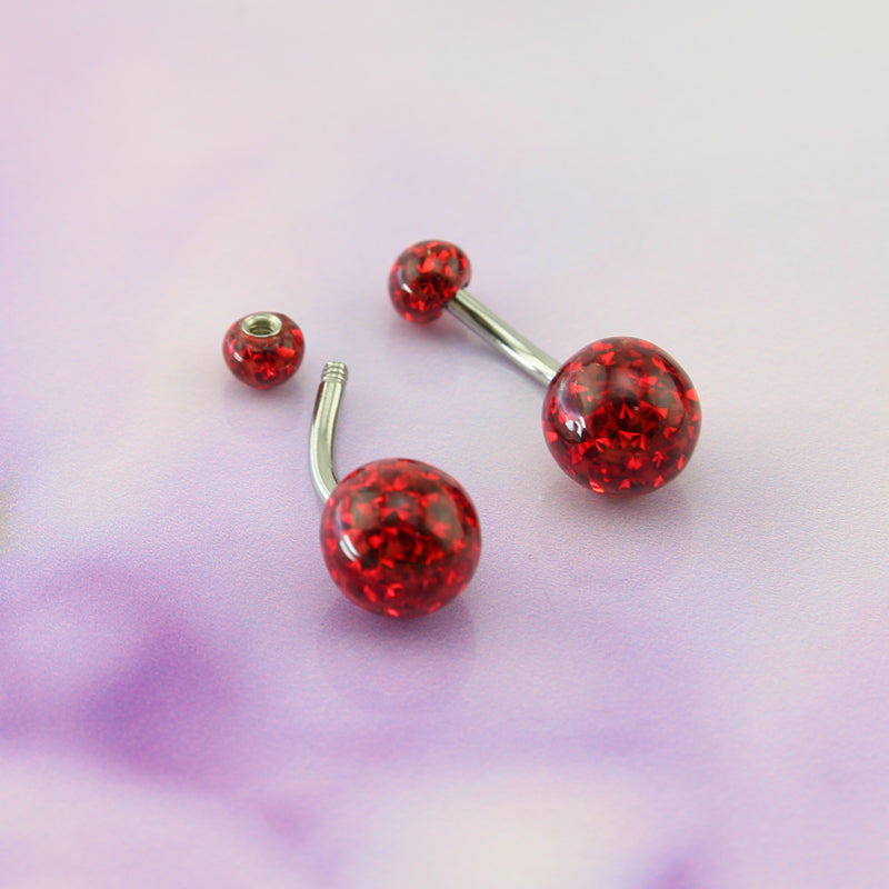 belly button ring red