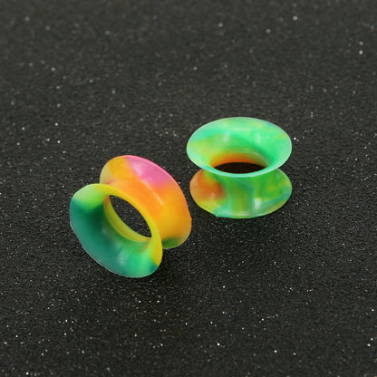 3-25mm-Thin-Silicone-Flexible-Green-Yellow-Red-Ear-plug-Round-Edge-Double-Flared-Expander-Ear-Gauges