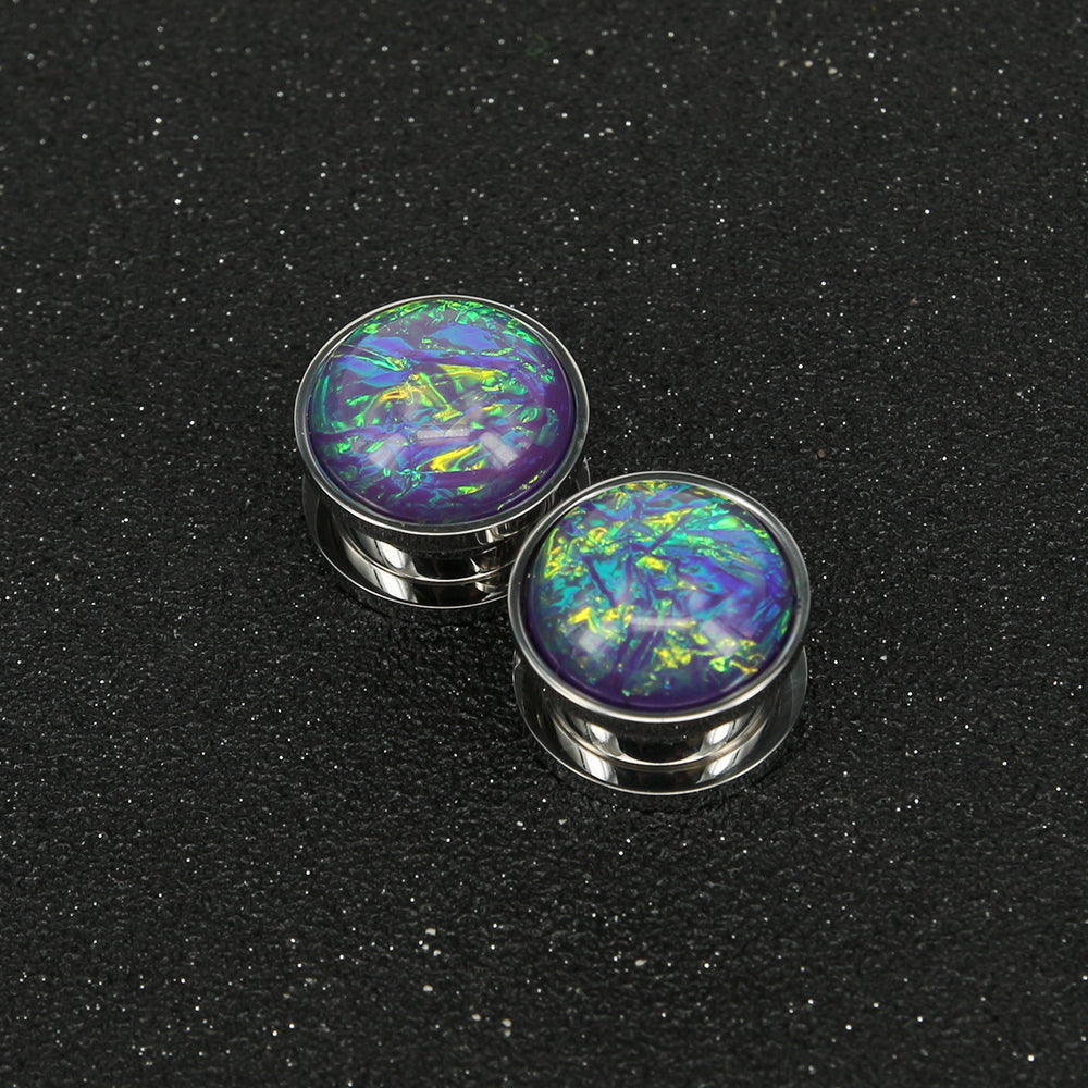 1-Pair-6-18mm-316L-Stainless-Steel-Ear-Tunnel-Plug-Unisex-Resin-Ear-Plug-Expanders-Body-Jewelry