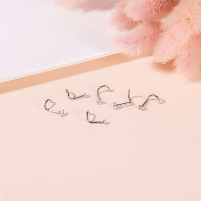 6pcs-set-silver-nose-stud-rings-crystal-nose-corkscrew-piercing-economic-set