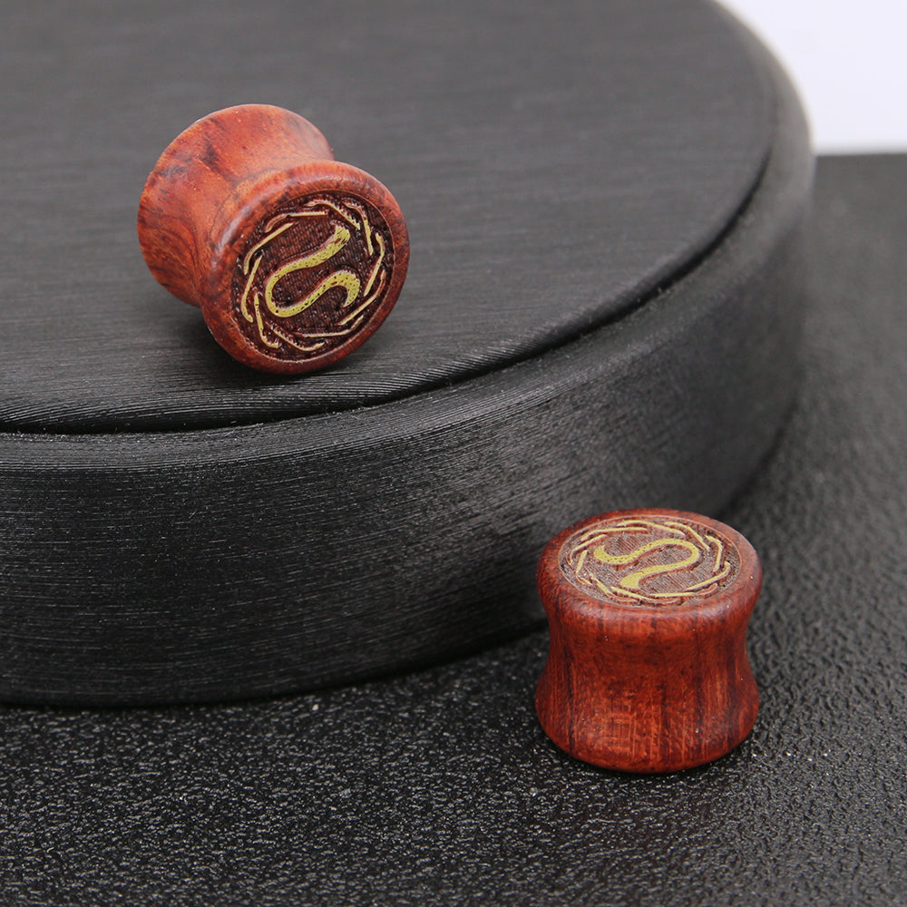 1-Pair-8-20mm-Reddish-Brown-Leo -Ear-Plug-Carved-Solid-Wood-Expander-Ear-Gauges-Piercings