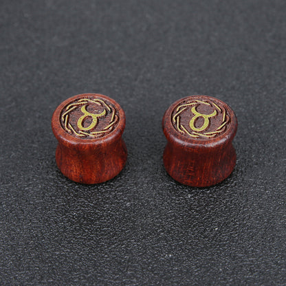 1-Pair-8-20mm-Reddish-Brown-Taurus -Ear-Tunnel-Carved-Solid-Wood-Expander-Ear-Gauges-Piercings