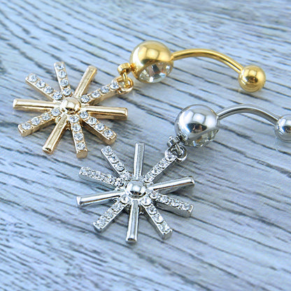 14g-Sun-Flower-Stainless-Steel-Belly-Button-Rings-Gold-Plated-Dangle-Belly-Rings-Piercing-Jewelry