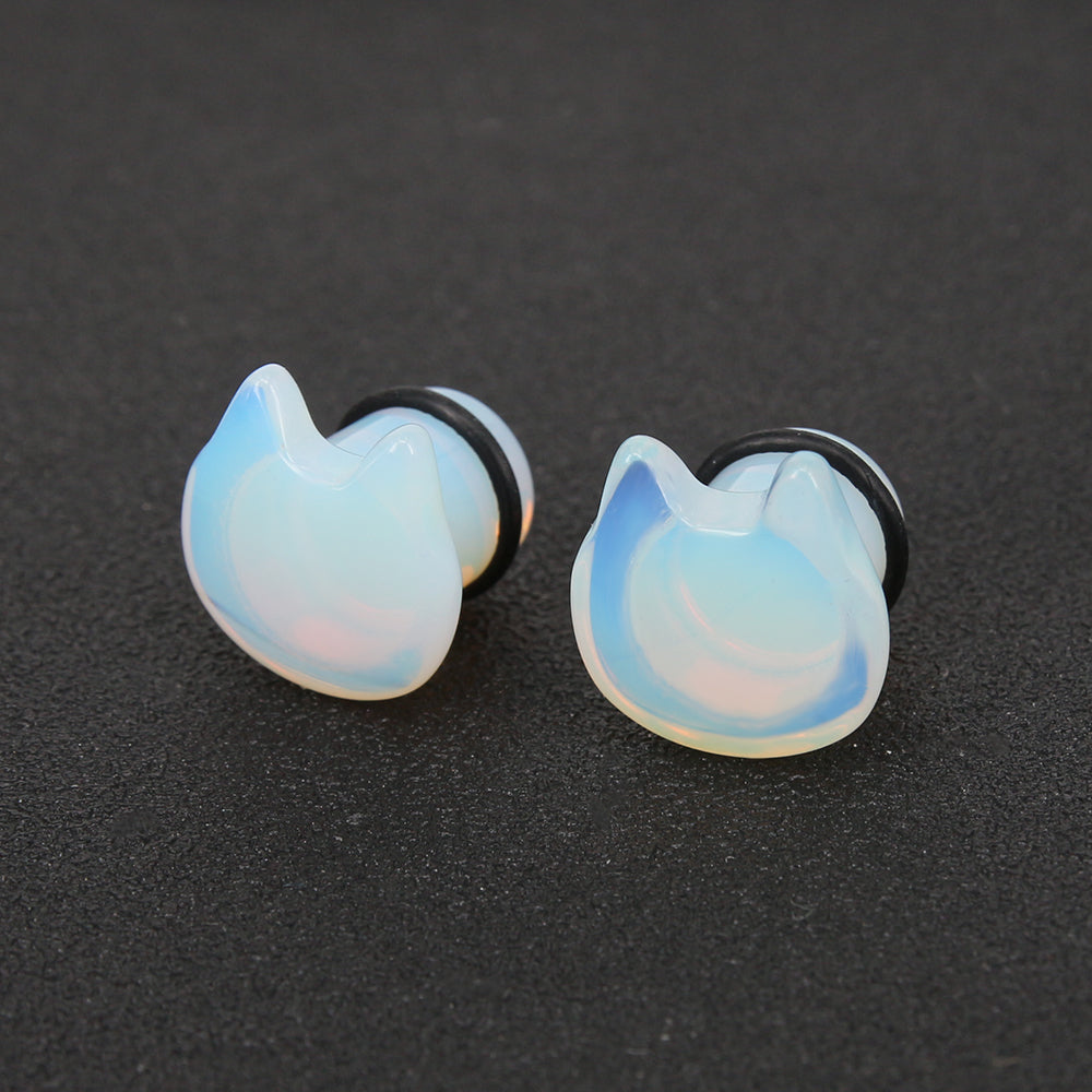 Cute-Cat-Natural-Organic-Stone-Ear-Plug-Single-Flare-Ear-Tunnel-Gauge-Stretcher-Ear-Expander-Piercing