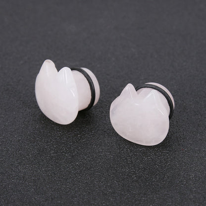 Cute-Cat-Natural-Organic-Stone-Ear-Plug-Single-Flare-Ear-Tunnel-Gauge-Stretcher-Ear-Expander-Piercing