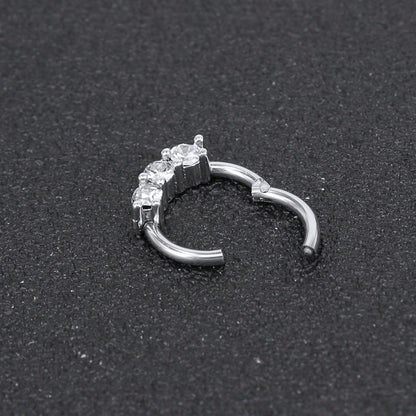 16G White Zirconia Septum Nose Rings Helix Cartilage Piercing Jewelry