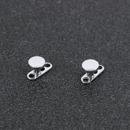 2Pcs G23 Titanium Dermal Anchor Flat Top Microdermals Piercing