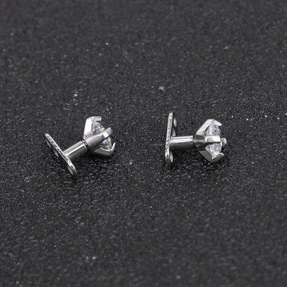 2Pcs G23 Titanium Dermal Anchor Cubic Zirconia Top Microdermals Piercing