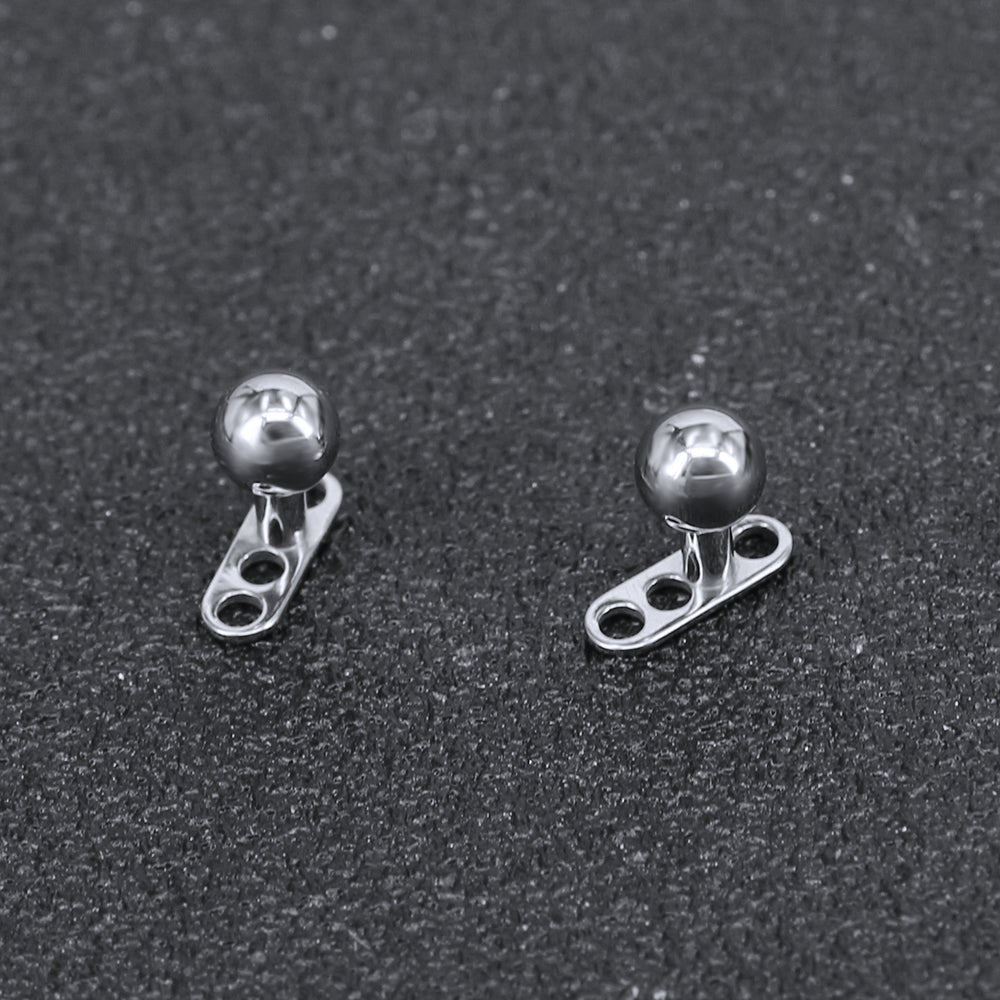 2Pcs G23 Titanium Dermal Anchor Ball Top Microdermals Piercing