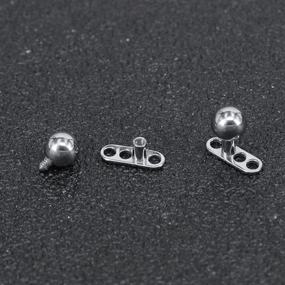 2Pcs G23 Titanium Dermal Anchor Ball Top Microdermals Piercing