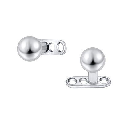 2Pcs G23 Titanium Dermal Anchor Ball Top Microdermals Piercing