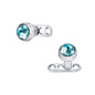 2Pcs 14g Aqua Cubic Zirconia Top Dermal Anchor Microdermals Piercing