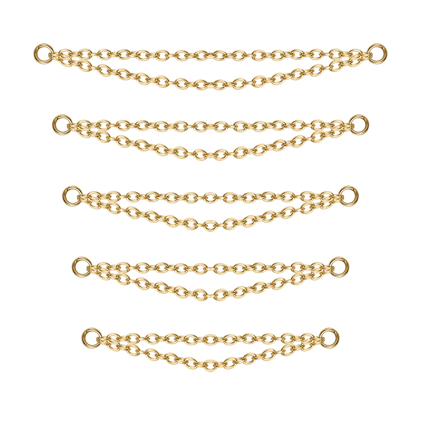 5pcs-set-gold-double-layers-chains-nose-stud-chain-economic-set