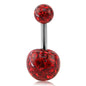 belly button ring red