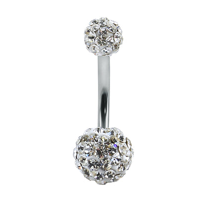 Double-Crystal-Disco-Ball-14G-Stainless-Steel-Navel-Belly-Button-Rings