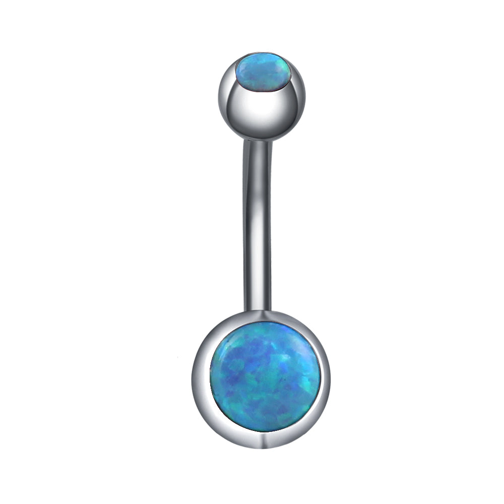 blue opal belly ring