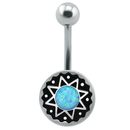 real opal belly ring