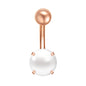 14g Imitation pearls Belly Button Rings Rose Gold Belly Navel Piercing Jewelry