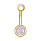 opal belly button ring