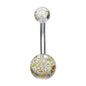 Glowing Luminous 14g Belly Button Rings Double Ball Belly Navel Piercing Jewelry