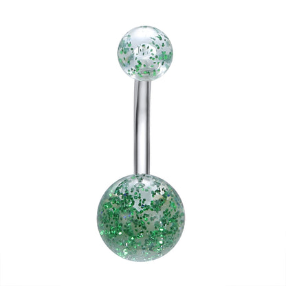 Glowing Luminous 14g Belly Button Rings Double Ball Belly Navel Piercing Jewelry