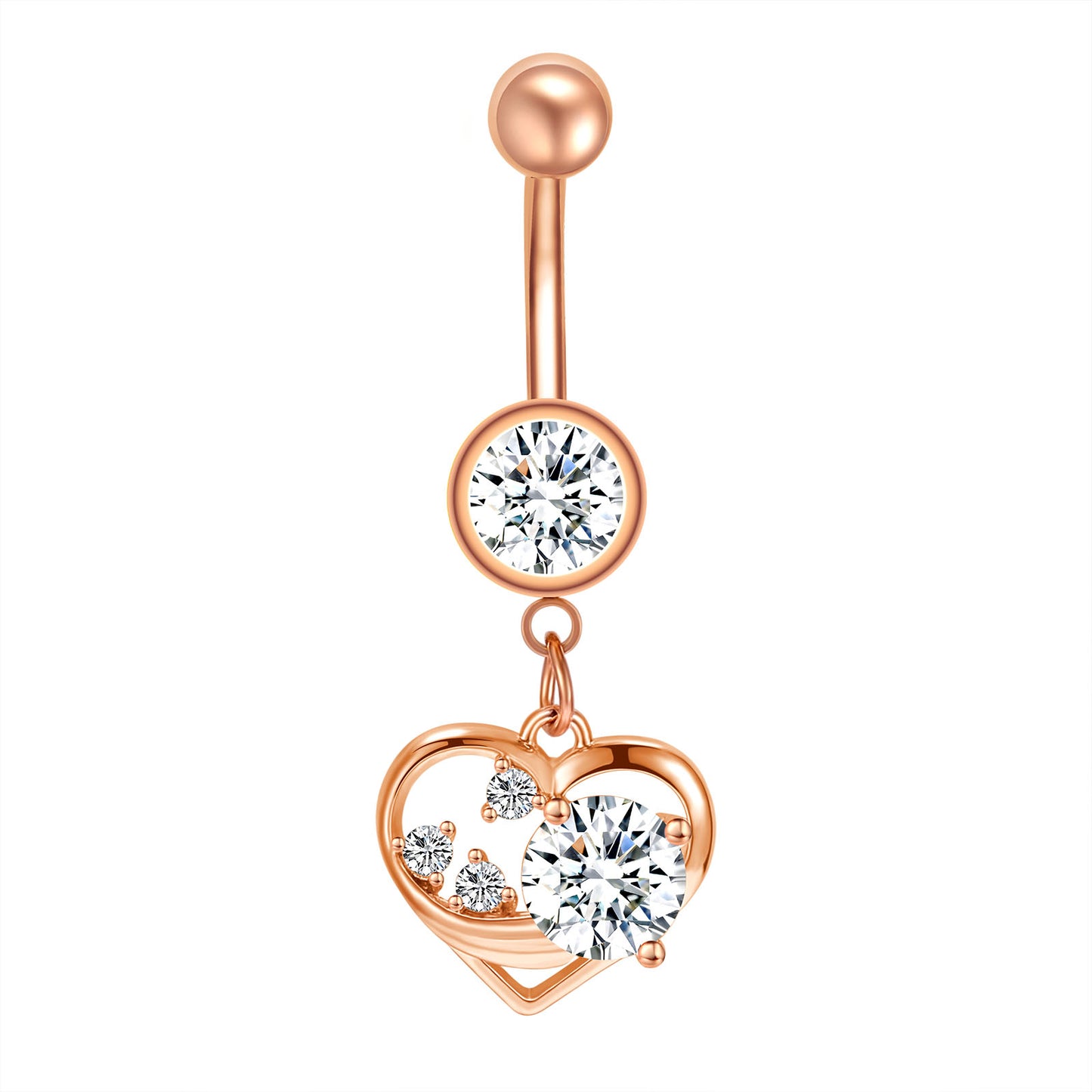 14g-Dangle-Heart-Rose-Gold-Belly-Piercing-Double-Crystal-Navel-Ring-Piercing-Jewelry