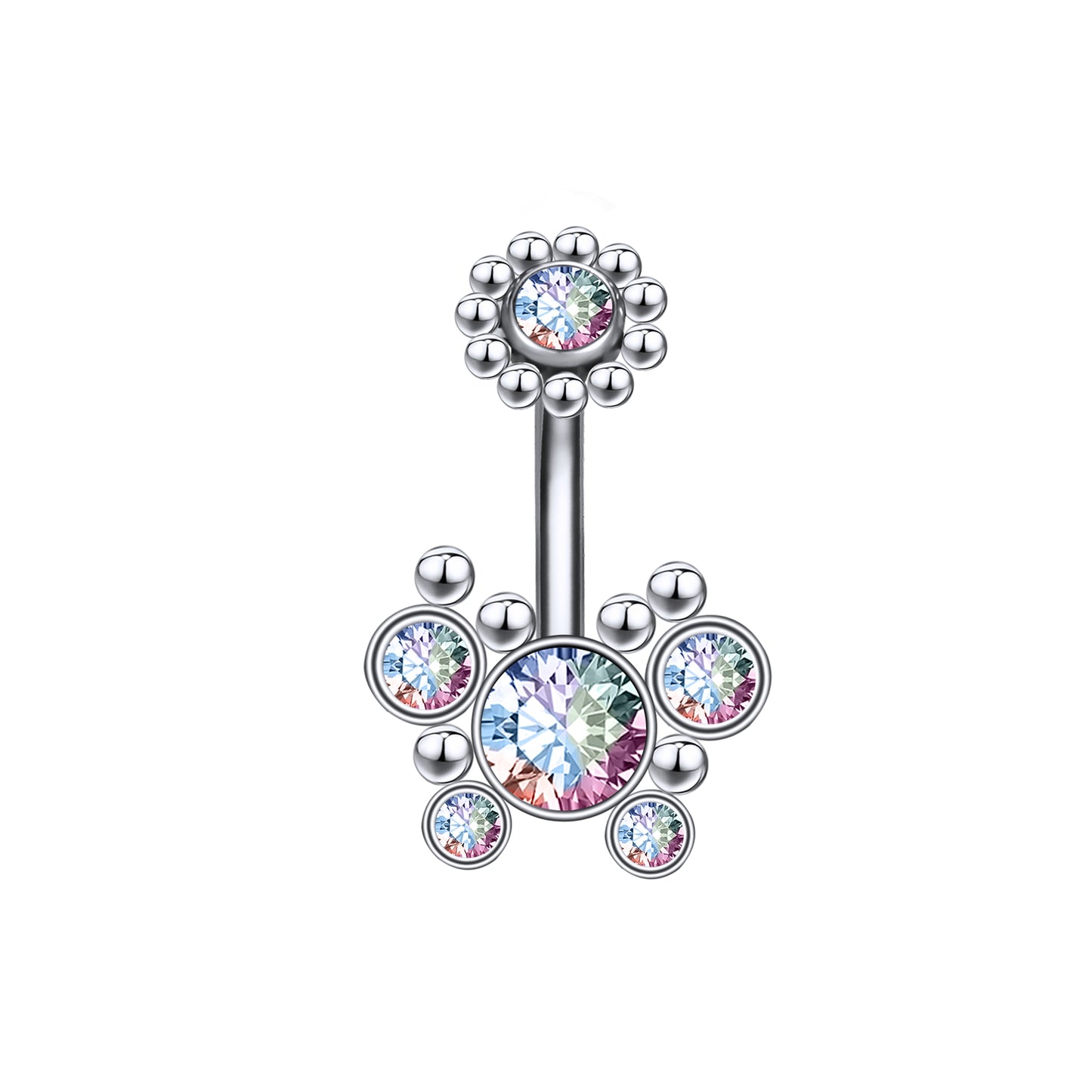 14g Butterfly Stainless Steel Ball Belly Rings Sun Flower Belly Navel Piercing Jewelry