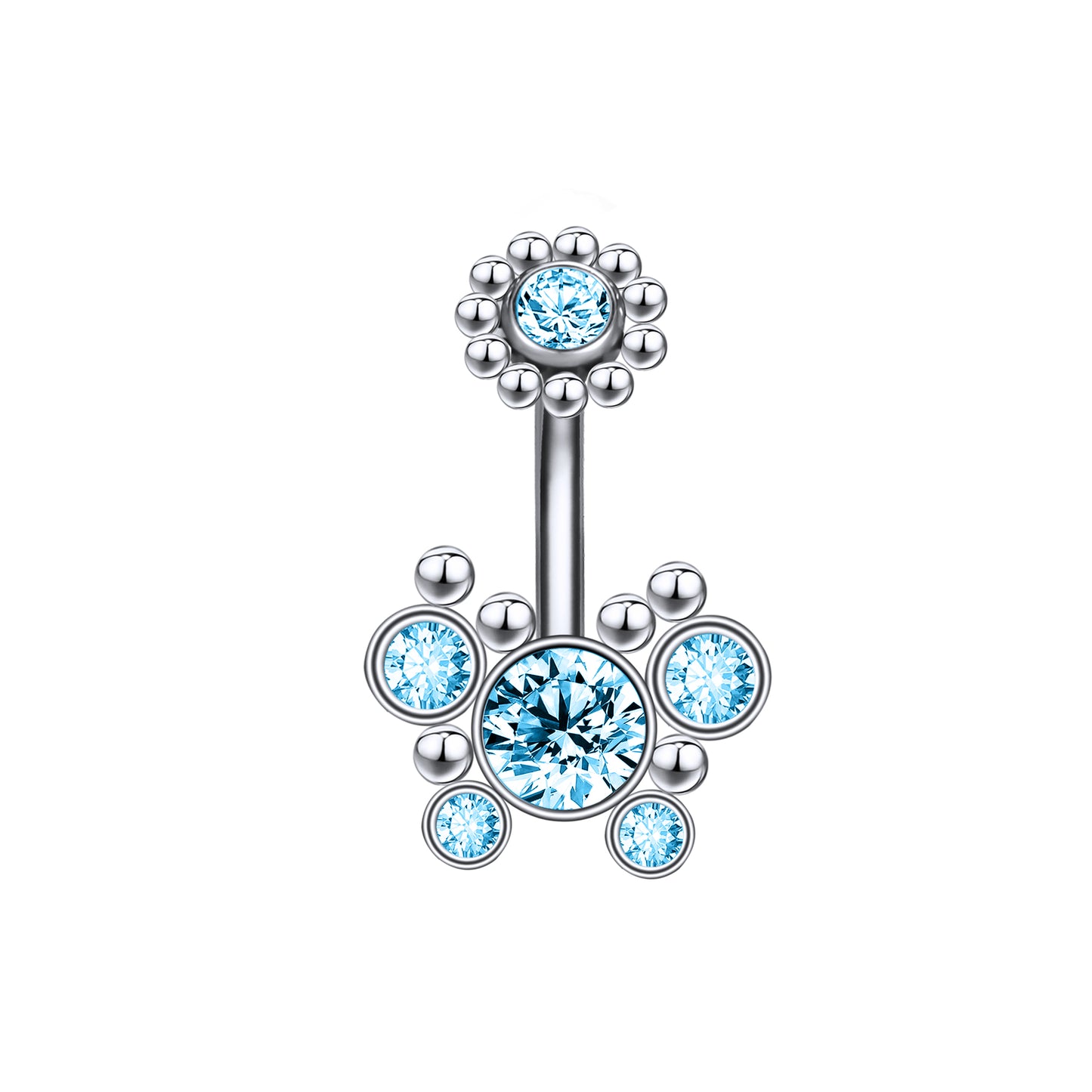 14g Butterfly Stainless Steel Ball Belly Rings Sun Flower Belly Navel Piercing Jewelry