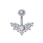 14g Angle Wing Stainless Steel Ball Belly Button Rings Sun Flower Belly Navel Piercing Jewelry