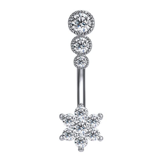 Snowflake-with-Zirconia-Inlay-Belly-Button-Rings