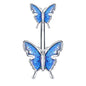 Butterfly Epoxy Colorful Belly Button Rings