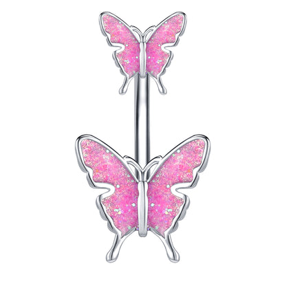 Butterfly Epoxy Colorful Belly Button Rings