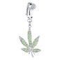 Fake-Silver-Belly-Navel-Clip-Leaf-Crystal-Belly-Button-Ring