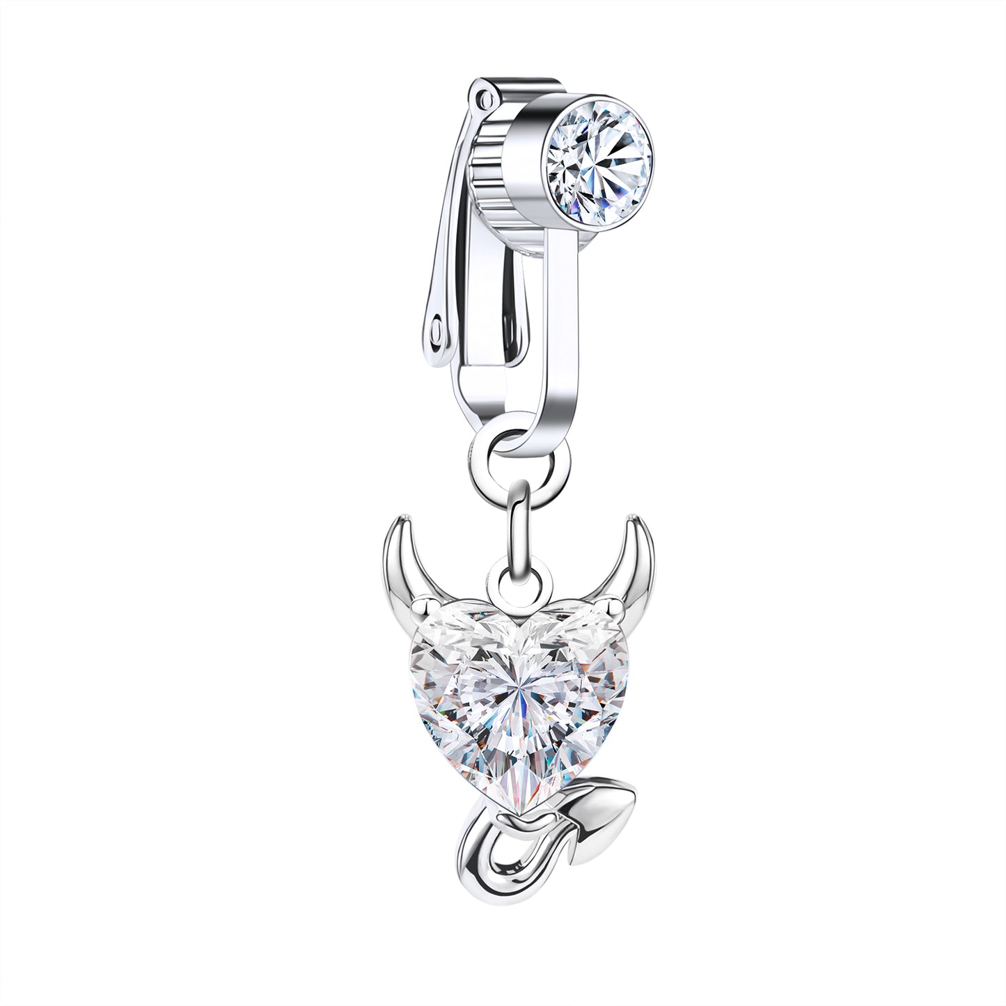 Fake-Silver-Belly-Navel-Clip-Demon-Crystal-Belly-Button-Ring