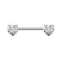 2pcs 14G Plug-in Nipple Ring Heart Crystal Nipple Piercing Jewelry