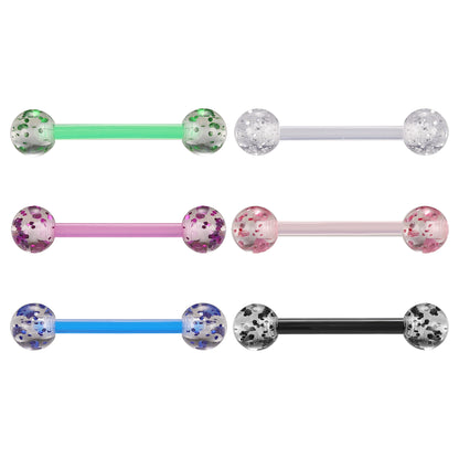 6pcs 14G Bioflex Nipple Ring Sequin Ball Nipple Piercings-Economic Set