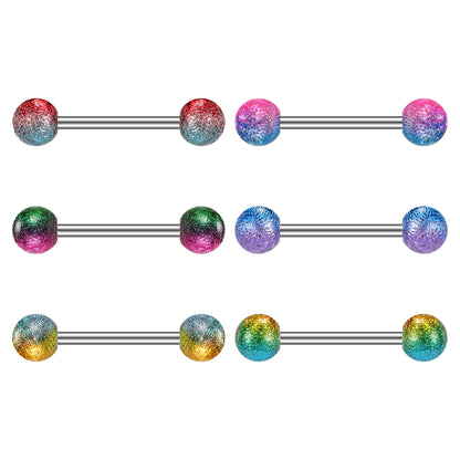 6pcs 14G Nipple Ring Multicolor Ball Nipple Piercings-Economic Set