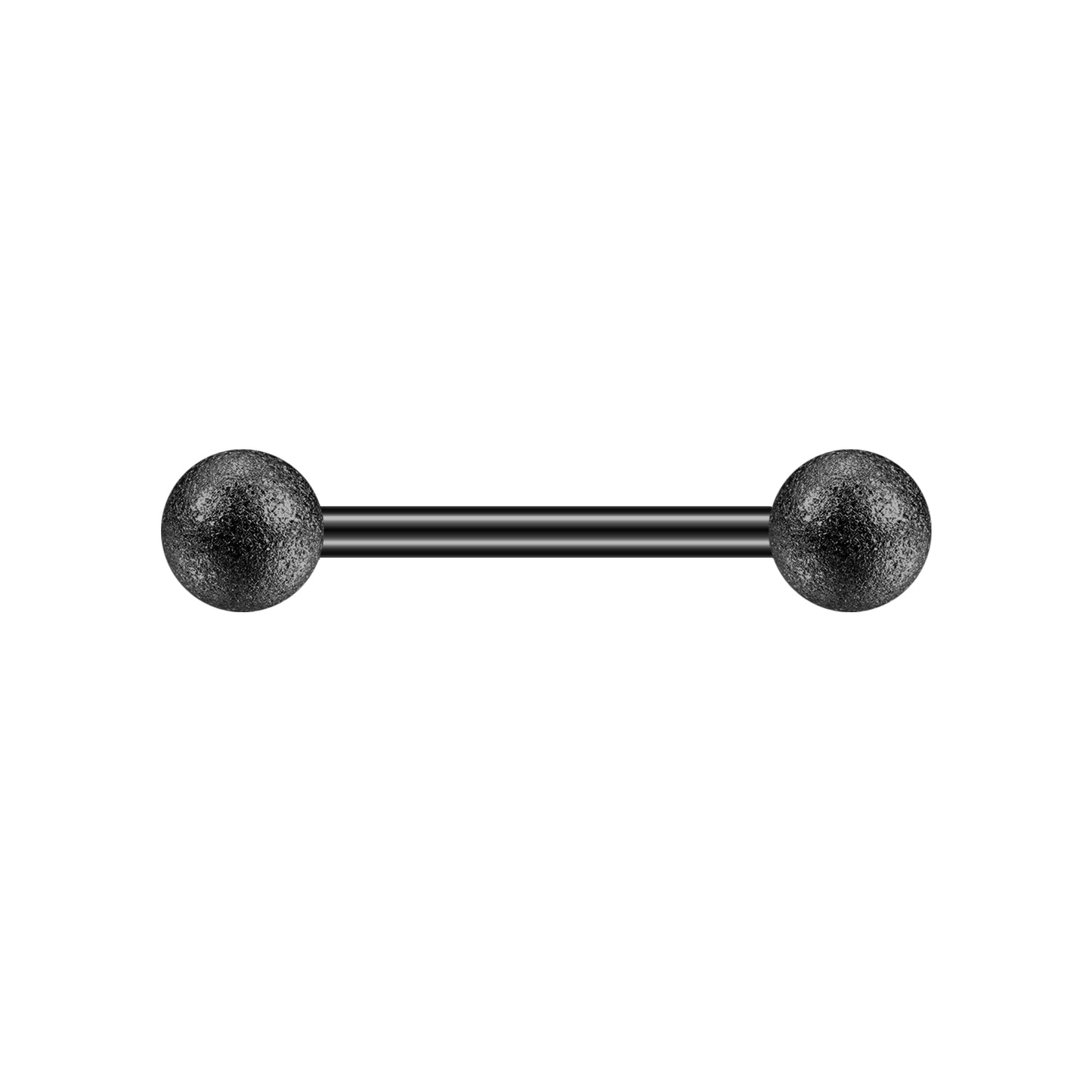 2pcs 14G Simple Nipple Ring Black Frosted Ball Nipple Piercing