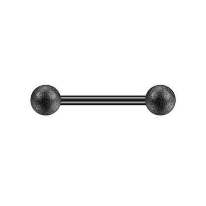 2pcs 14G Simple Nipple Ring Black Frosted Ball Nipple Piercing