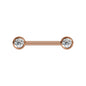 2pcs 14G Simple Nipple Ring Crystal Rose Gold  Nipple Piercing