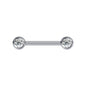 2pcs 14G Simple Nipple Ring Sliver Crystal Nipple Piercing