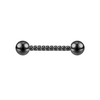 2pcs 14G Simple Nipple Barbell Ring Black Screw Rod Nipple Piercing