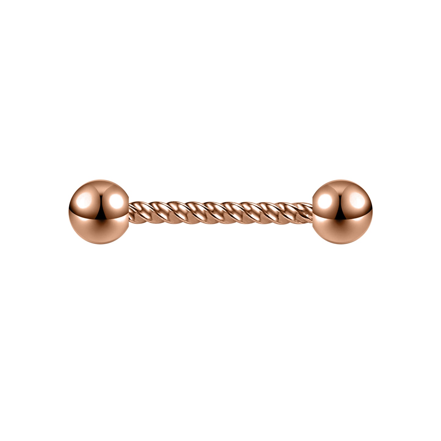 2pcs 14G Simple Nipple Barbell Ring Rose Gold Screw Rod Nipple Piercing