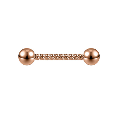 2pcs 14G Simple Nipple Barbell Ring Rose Gold Screw Rod Nipple Piercing