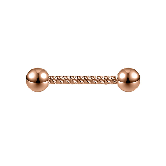 2pcs 14G Simple Nipple Barbell Ring Rose Gold Screw Rod Nipple Piercing