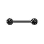 2pcs 14G Simple Nipple Barbell Ring Black Crystal Nipple Piercing