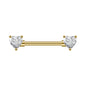 2pcs 14G Heart Crystal Nipple Barbell Ring Gold Claw Nipple Piercing