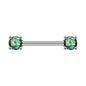 2pcs 14G Rainbow Opal Nipple Barbell Ring Claw Nipple Piercing